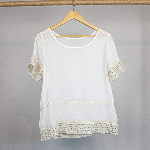 August Silk Embroidered Sheer Shirt - Picture 1 of 3